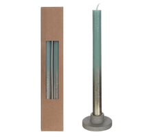 Dinner candle eucalyptus w.Gold spray set/2 Ø2.1 h. 25cm
