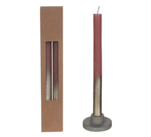 Dinner candle mauve w.Gold spray set/2 Ø2.1 h. 25cm