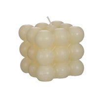 Bubble candle 8x8x8 cm creme
