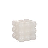 Bubble candle 8x8x8 cm white