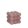 Bubble candle 8x8x8 cm mauve pink
