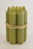 Set of 7 taper candles h. 11cm moss green