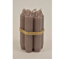 Set 7 pencil taper candle h. 11cm taupe
