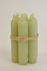 Set 7 pencil taper candle h. 11cm dusty green