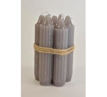 Set 7 pencil taper candle h. 11cm grey