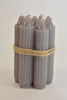 Set 7 pencil taper candle h. 11cm grey