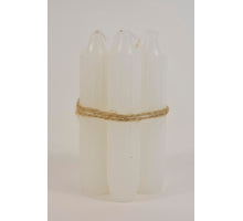 Set 7 pencil taper candle h. 11cm white