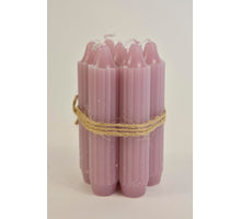 Set 7 pencil taper candle h. 11cm mauve pink