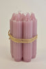 Set of 7 taper candles, 11cm high, mauve pink