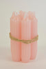 Set of 7 tapered pencils, h. 11cm, white/pink