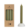 Set 4 pencil candle h.20 Ø2.2 cm moss green