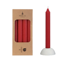 Set 4 pencil candle h.20 Ø2,2 cm red