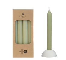 Set 4 pencil candle h.20 Ø2,2 cm dusty green