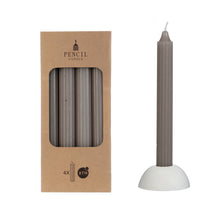 Set 4 pencil candle h.20 Ø2,2 cm grey