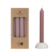 Set 4 pencil candle h.20 Ø2,2 cm mauve pink