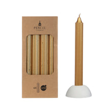 Set 4 pencil candle h.20 Ø2,2 cm gold metallic