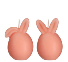 Kaars ''Bunny'' zacht roze 2 assorti D6,5 H9,5cm