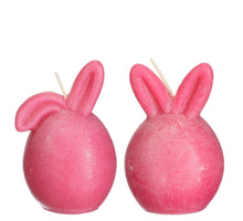 Kaars ''Bunny'' fuchsia 2 assorti D6,5 H9,5cm