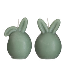 Kaars ''Bunny'' mint groen 2 assorti D6,5 H9,5cm
