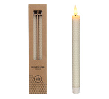 LED honeycomb Candle set/2  Ø2.2 h. 25cm Creme
