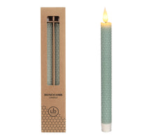 LED honeycomb kaars set/2  Ø2.2 h. 25cm Eucalyptus Groen
