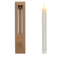 LED honeycomb kaars set/2  Ø2.2 h. 25cm wit