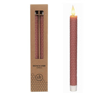 LED honeycomb kaars set/2  Ø2.2 h. 25cm Mauve