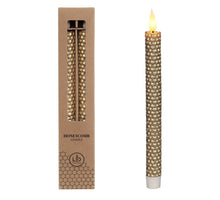 LED honeycomb kaars set/2  Ø2.2 h. 25cm Gold