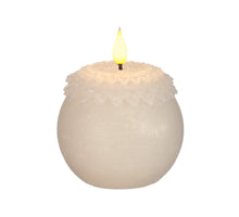 LED wax bloem parel Ø9 h.12 cm crème met timer