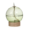 Led olielamp glas h16,5 Ø12 cm lichtgroen met timer