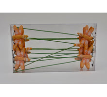 cb. 12 dragonflies/stick 7cm orange