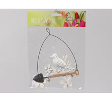 pbh. 1 wooden hanger/bird white 18x12.5 cm