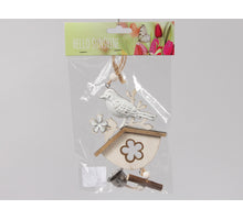 pbh. 1 wooden pendant/bird white 18x9 cm