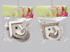 pbh. 2 wooden birdhouses/hanging grey/white 8x8 cm