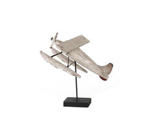 Plane on foot paulownia wood  30x27x28cm Antique White
