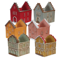Pot Houses of Colour Curacao 6 assortie  l. 11,4 w.10,7 h.13cm