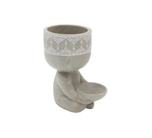 Buddha l.10 w.7,5 h.12,5 cm grey - cement