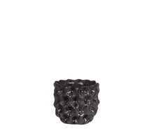 Ø8.2 h.8 cm dark gray pot Dented