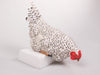 Kip Poly Met Metalen Staart Zit Op Rand 28x14x24 cm