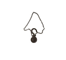 Pulley with steel chain cast iron 6x2x15cm Dark brown