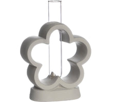 Cement flower 10x4x15 cm with glass tube Ø2 h.12 cm