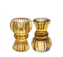 Duo candle holder Nora Ø6 x h.8 cm ocre