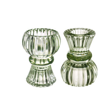 Duo candle holder Nora Ø6 x h.8 cm soft green