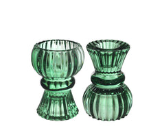 Duo candle holder Nora Ø6 x h.8 cm dark green