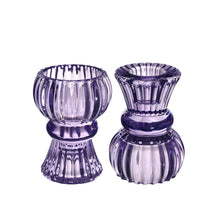 Duo candle holder Nora Ø6 x h.8 cm purple