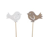 w/b. 16 birds/stick 2 ass. grey/white 7x5 cm