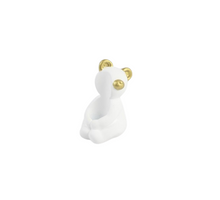 Bear candle holder L.6xW.5xH.8 cm white gold