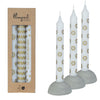 Pimped candles To the moon Ø2.2 h.20 cm gold Set of 3 assorted