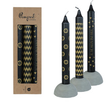 Pimped candles To the moon Ø2,2 h.20 cm black & gold Set van 3 assortie