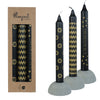 Pimped candles To the moon Ø2,2 h.20 cm black & gold Set van 3 assortie